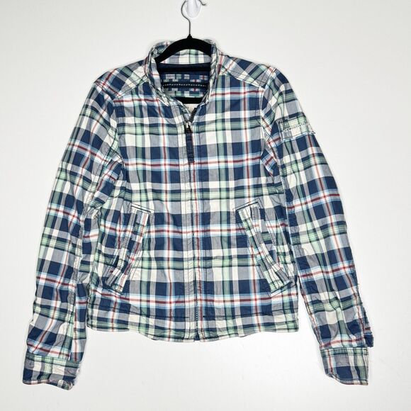 Abercrombie Fitch Kids Hamilton Jacket Plaid  Zip Up Y2K Boy's Size Medium - Picture 1 of 7